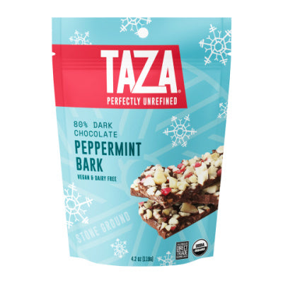 Taza Peppermint Stick Dark Bark - 80% dark chocolate